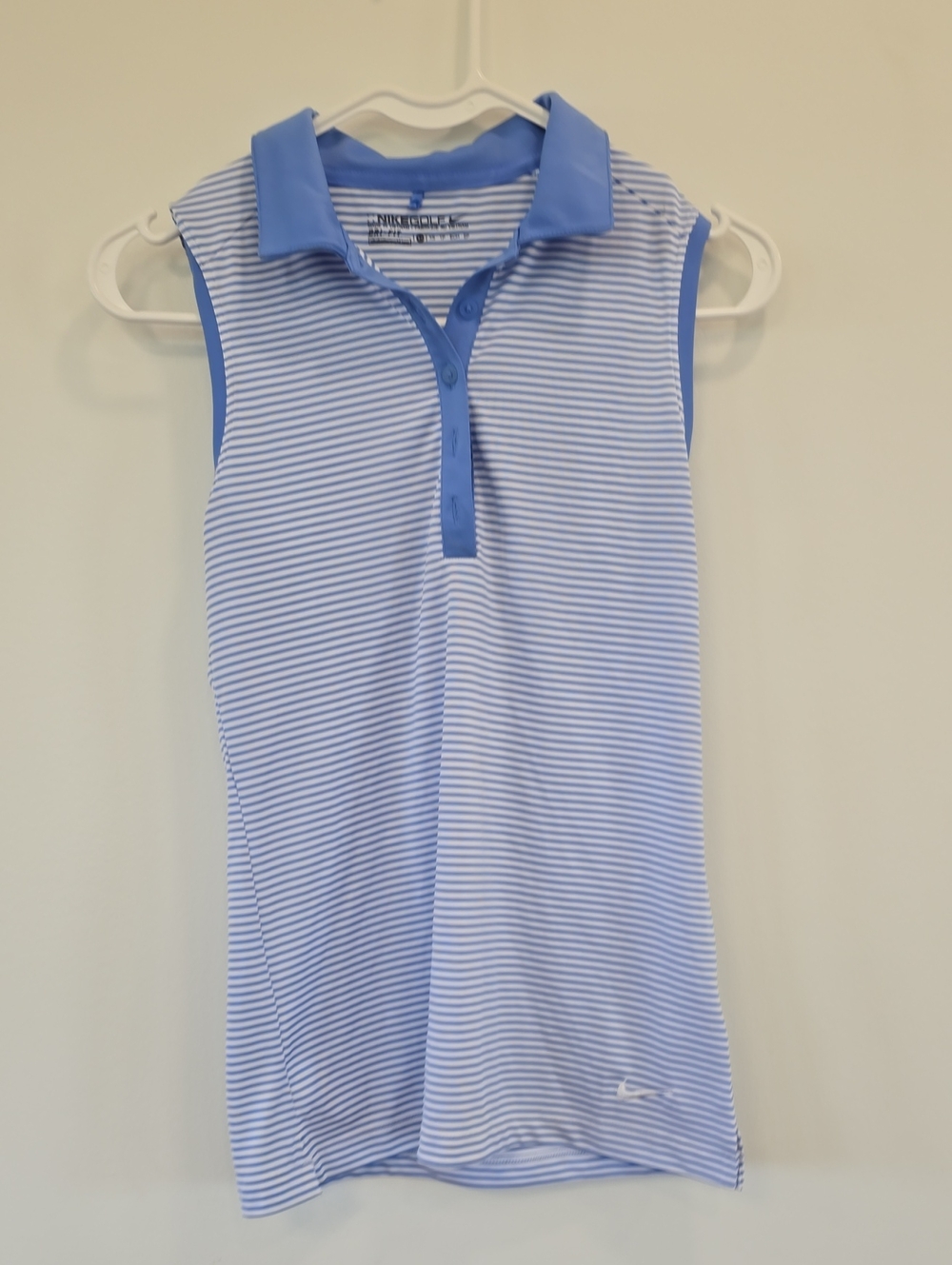 Nike Sleeveless Striped Polo - Blue/White